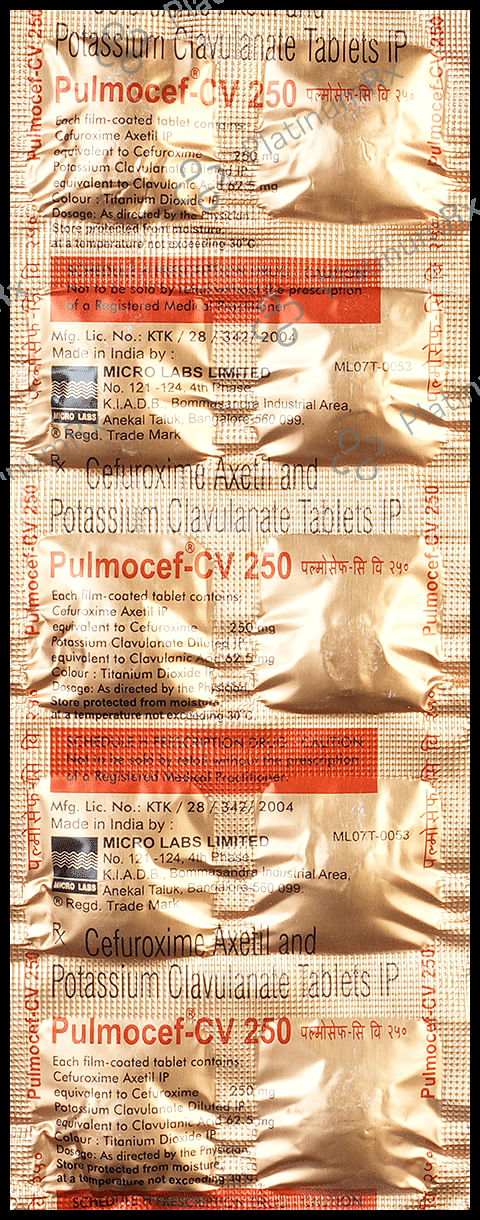 Pulmocef CV 250/62.50mg Tablet 10s