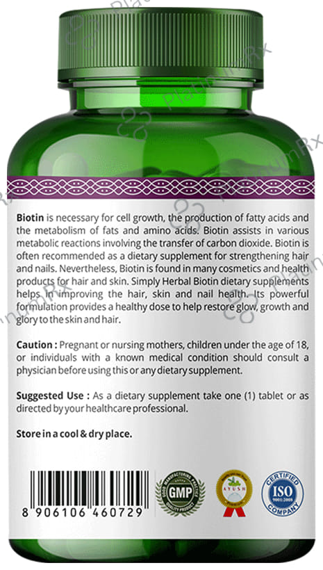 Simply Herbal Plant Based Biotin Tablet