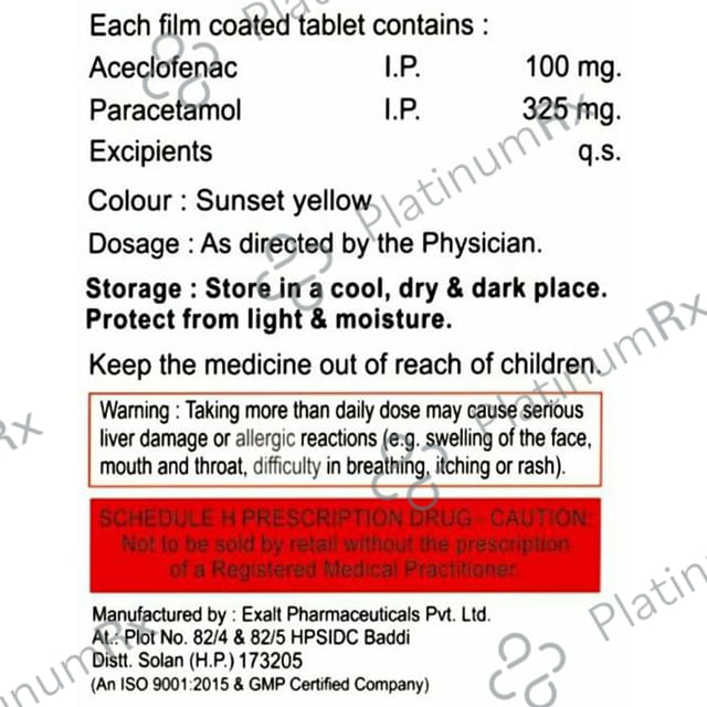 Zekonac P 100/325mg Tablet 10s