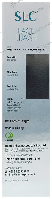 SLC 2% Face Wash 50gm