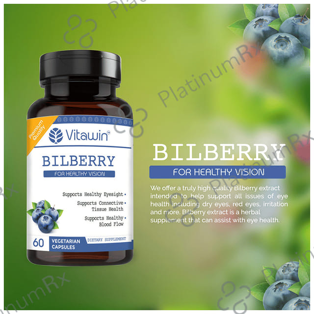 Vitawin Bilberry 500mg Vegetarian Capsule