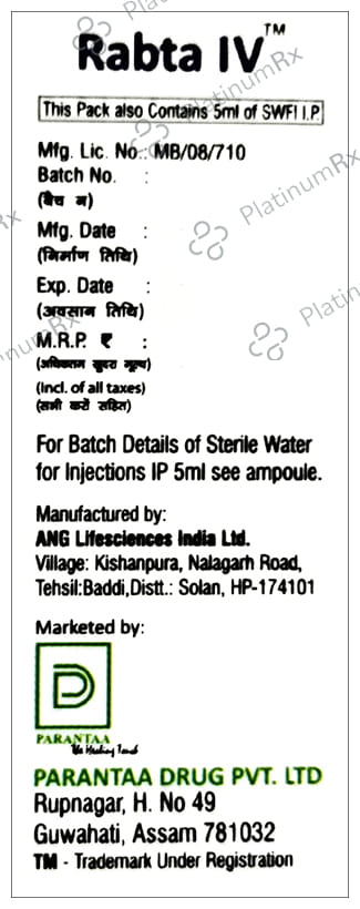 Rabta 20mg IV Injection 1s