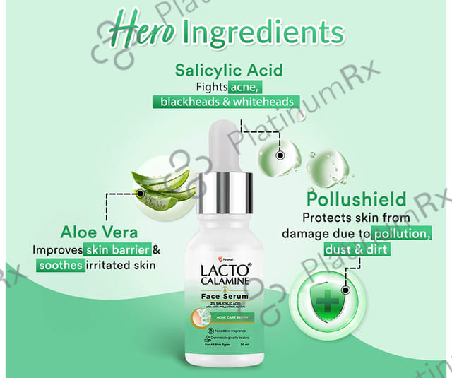 Piramal Lacto Calamine 2% Salicylic Acid Face Serum Paraben Free