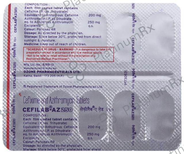 Cefilab AZ 250/250mg Tablet 10s