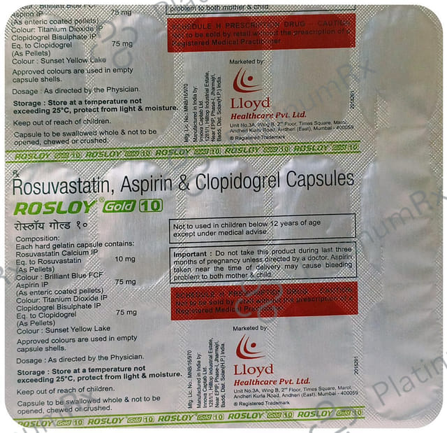 Rosloy Gold 10/75/75mg Capsule 15s