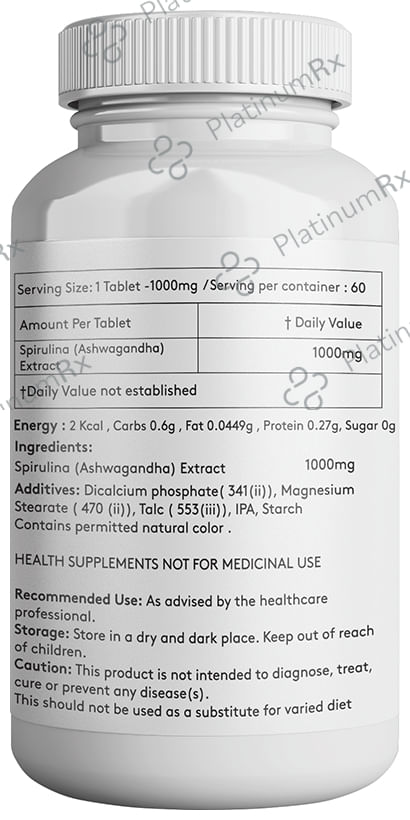 Giosun Spirulina (Ashwagandha) 1000mg Tablet