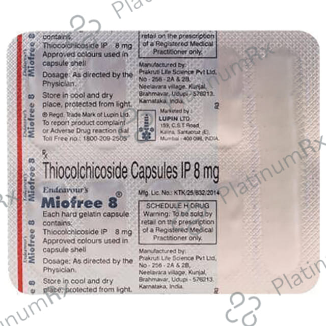 Miofree 8mg Capsule 10s