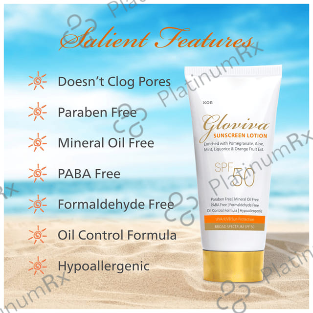 Gloviva SPF 50 Sunscreen Lotion 2x50ml