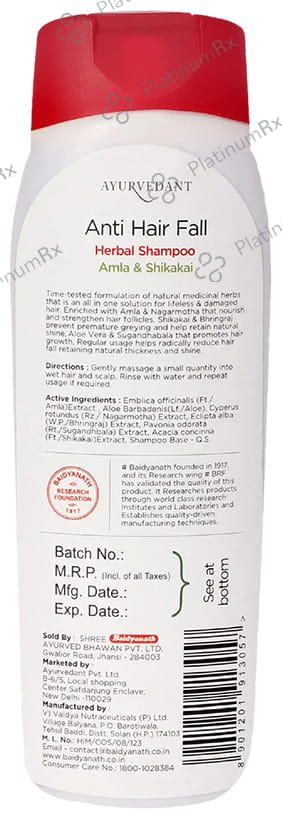 Baidyanath (Jhansi) Ayurvedant Herbal Anti Hairfall Shampoo