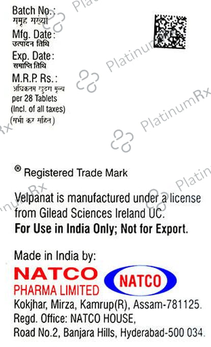 Velpanat 400/100mg Tablet 28s