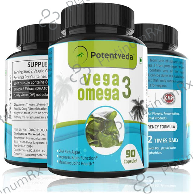 Potentveda Vega Omega 3 800mg Capsule 90s