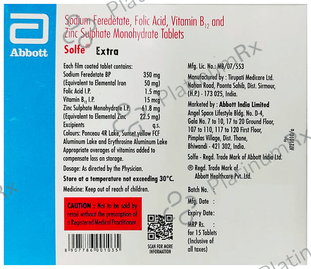 Solfe Extra Tablet 15s