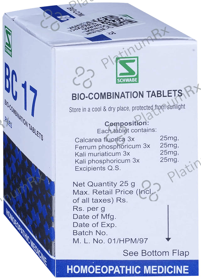 Dr Willmar Schwabe India Bio-Combination 17 (BC 17) Tablet 25 gm