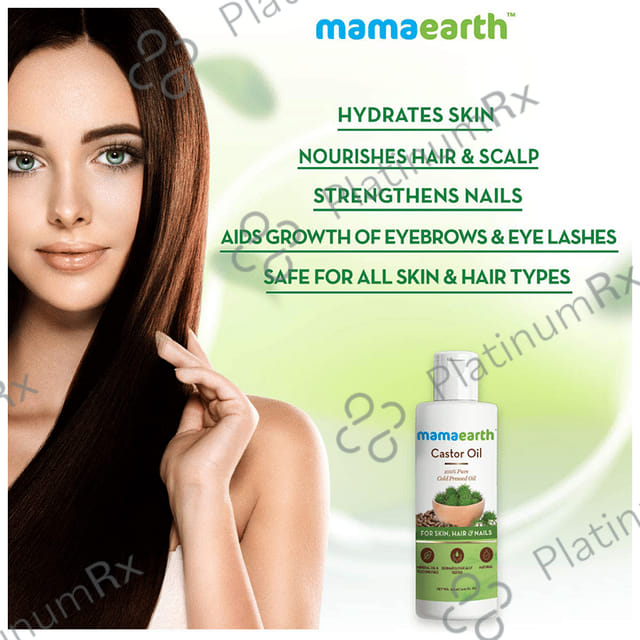 Mamaearth Cold-Pressed Castor Oil for Skin, Hair & Nails - Mineral Oil & Silicone-Free