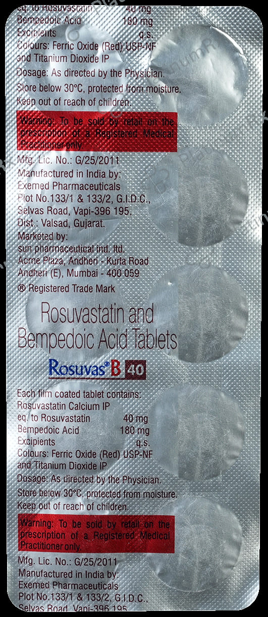 Rosuvas B 180/40mg Tablet 10s