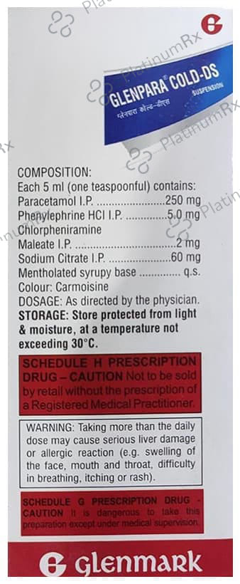 Glenpara Cold Ds Syrup 60ml