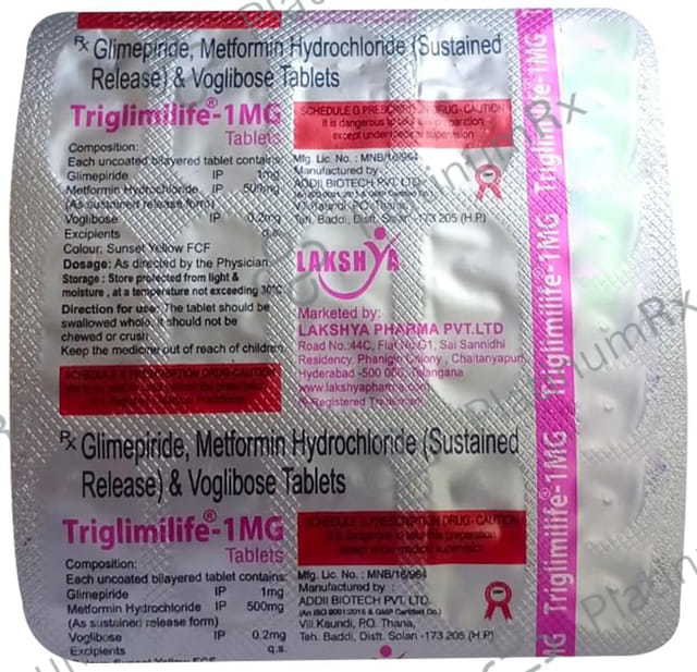 Triglimilife 1mg/500mg/0.2mg Tablet