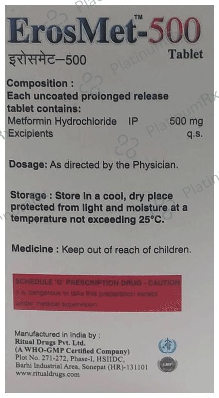 Erosmet 500 Tablet PR