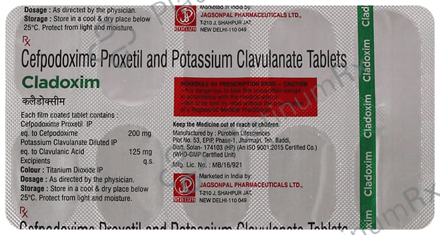 Cladoxim 200 mg/125 mg Tablet