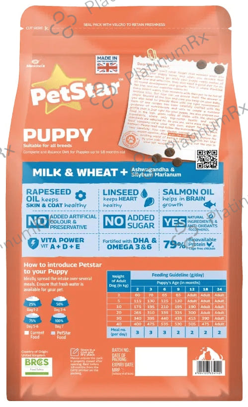 Petstar Puppy Dry Dog Food Milk & Wheat BOGO 1 kg