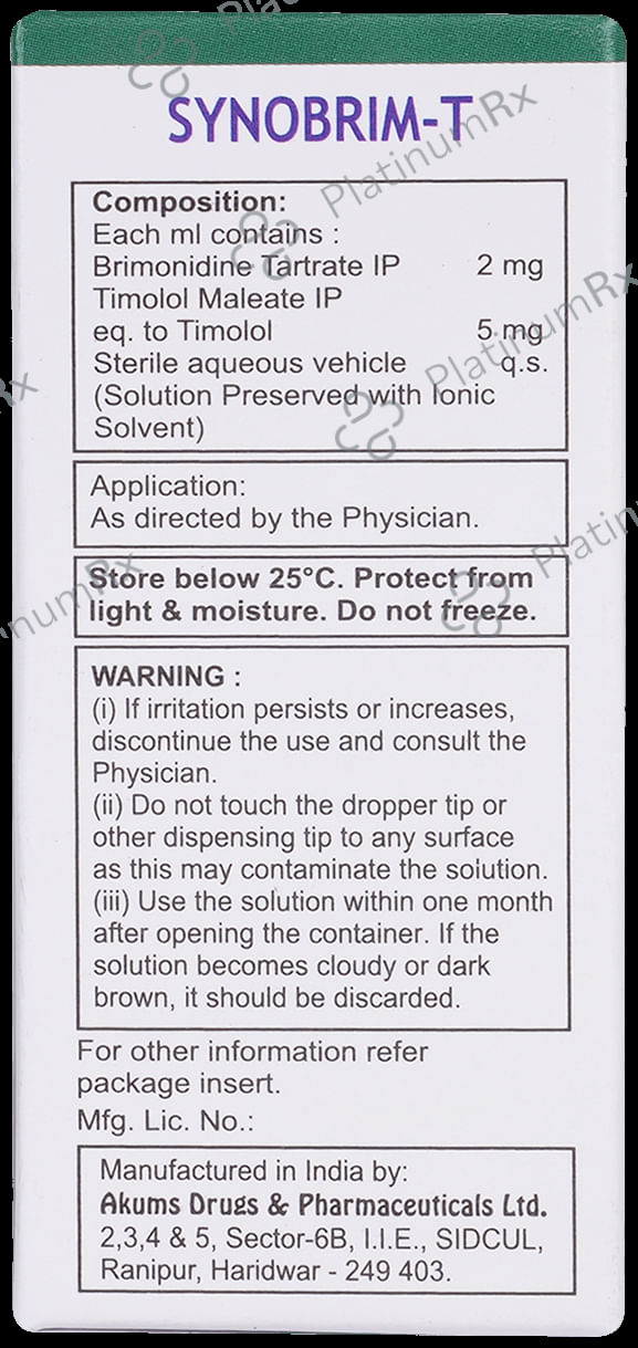 Synobrim T Eye Drops 5ml