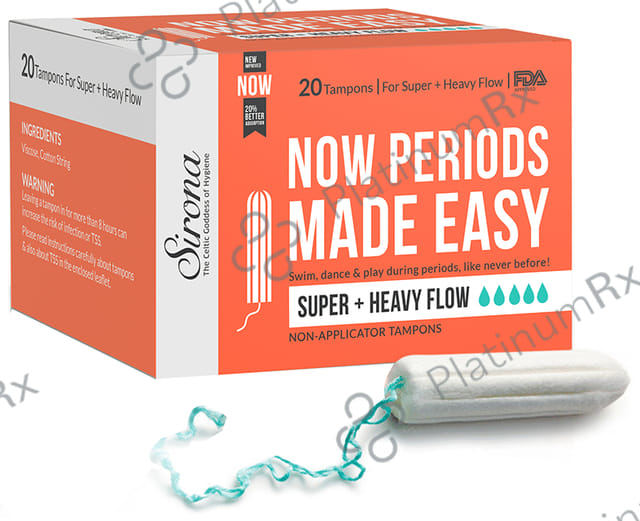 Sirona Now Periods Made Easy Premium Digital Tampons Super Plus Heavy Flow 20s