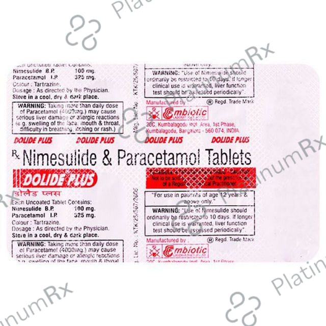 Dolide Plus 100/325mg Tablet 10s