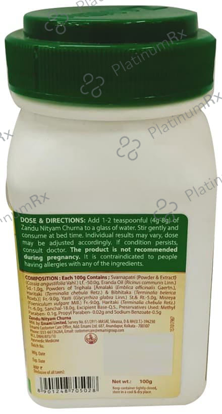 Zandu Nityam Laxative Churna - Eases Constipation 100 gm