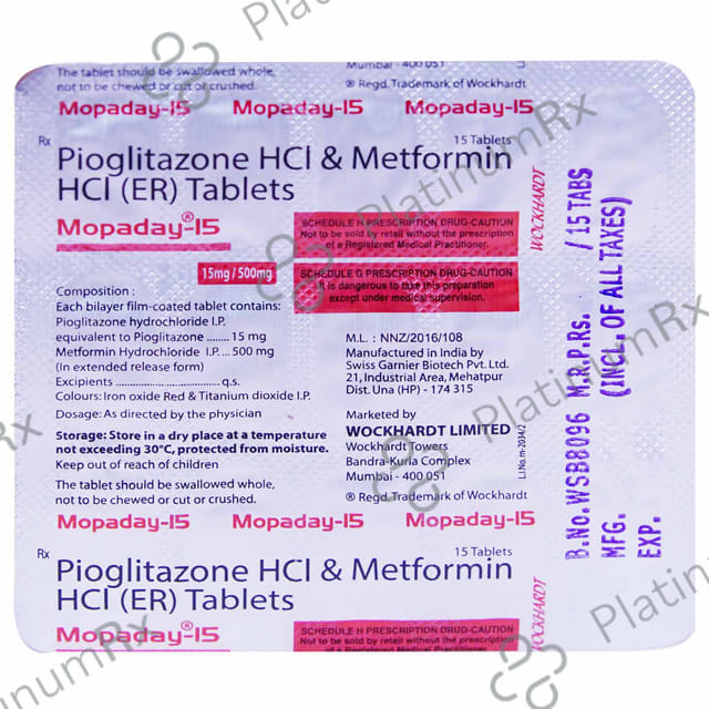 Mopaday 15/500mg Tablet 15s