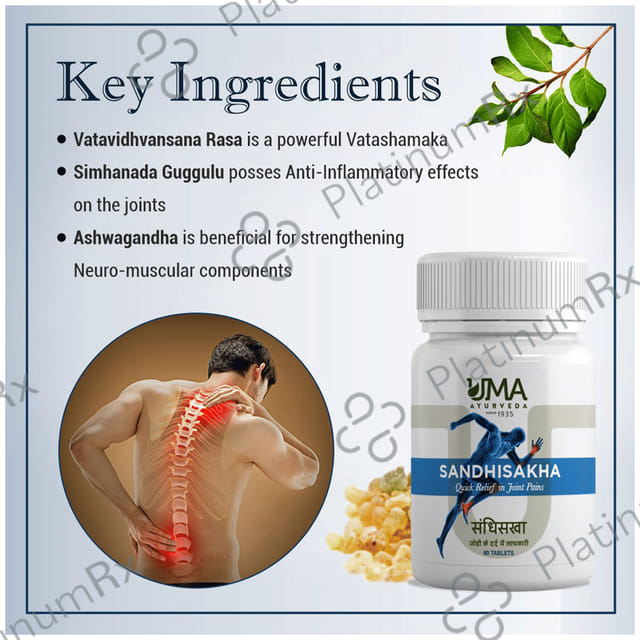 Uma Ayurveda Sandhisakha Tablet for Quick Relief in Joint Pains