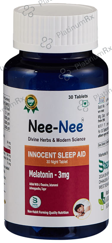 Nee-Nee Melatonin 3mg Innocent Sleep Aid Tablet (30 Each) 1 Bottle