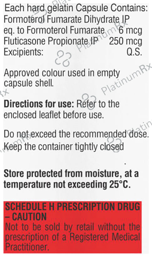 Fluticel F 250/6mcg Life Capsule 30s