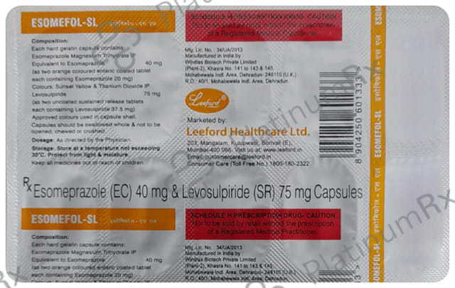 Esomefol SL 75/40mg Capsule SR 10s