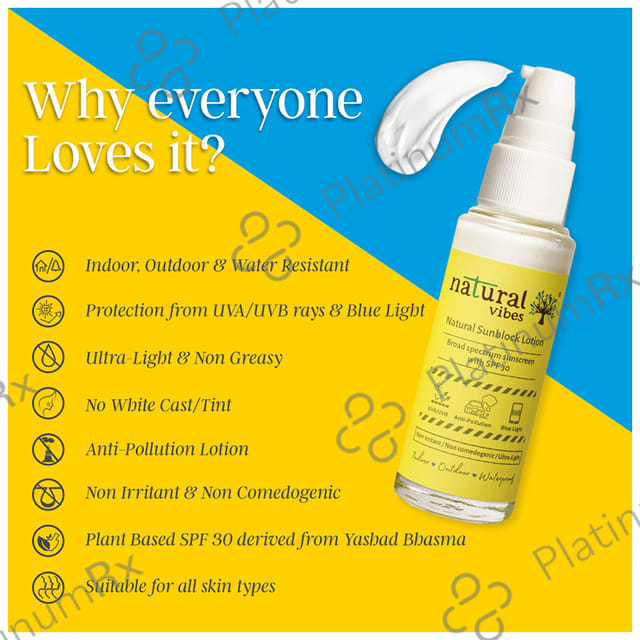 Natural Vibes Natural Sunblock SPF 30 Lotion 30ml
