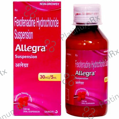 Allegra 30mg Raspberry & Vanilla Flavour Syrup 100ml