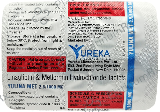 Yulina Met 2.5/1000 MG Tablet