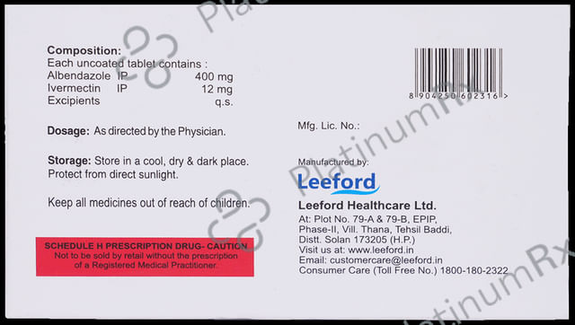 Abendol Plus 12/400mg Tablet 1s