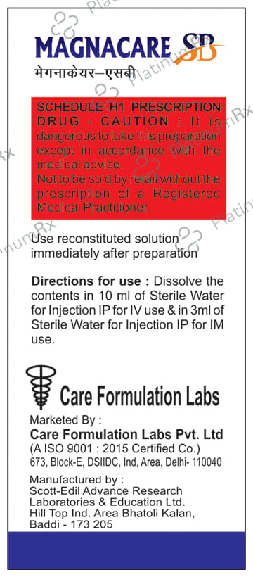 Magnacare SB 1000mg/500mg Injection