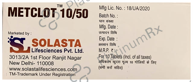 Metclot 10/50 Tablet SR