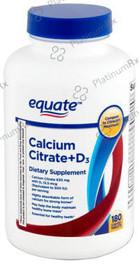Equate Calcium Citrate + D3 Coated Tablet