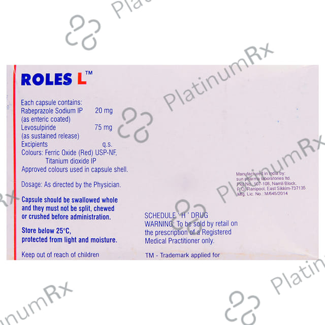 Roles L 75/20mg Capsule 10s