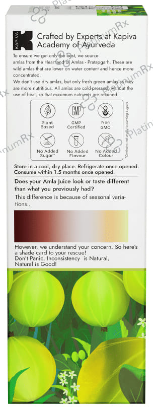 Kapiva Wild Amla Juice, Healthy Hair & Skin, Natural Source of Vitamin C, No Added Sugar 1L