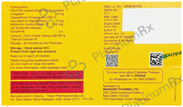 Juslina DM 10/5/500mg Tablet SR 10s
