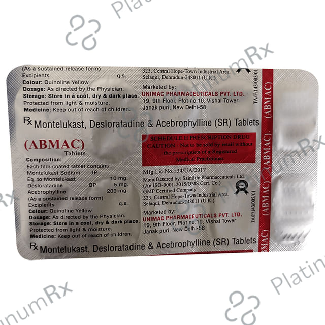 Abmac 200/5/10mg Tablet 10s