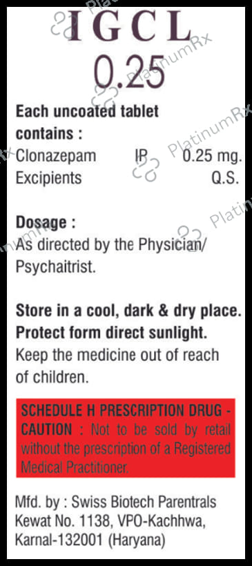 Igcl 0.25mg Tablet