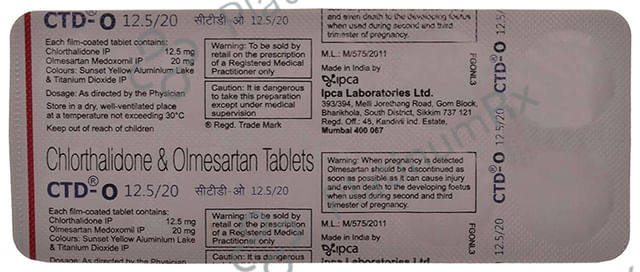 CTD O 12.5/20mg Tablet 10s