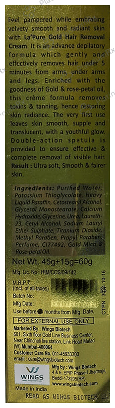 Wings Gold Hair Removal Cream (60gm Each)