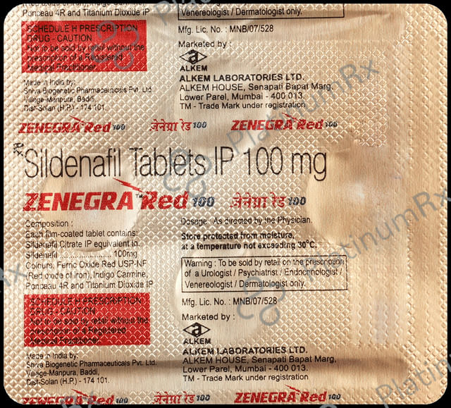 Zenegra Red 100mg Tablet 4s
