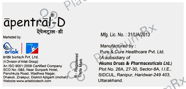 Apentral-D 10mg/40mg Tablet