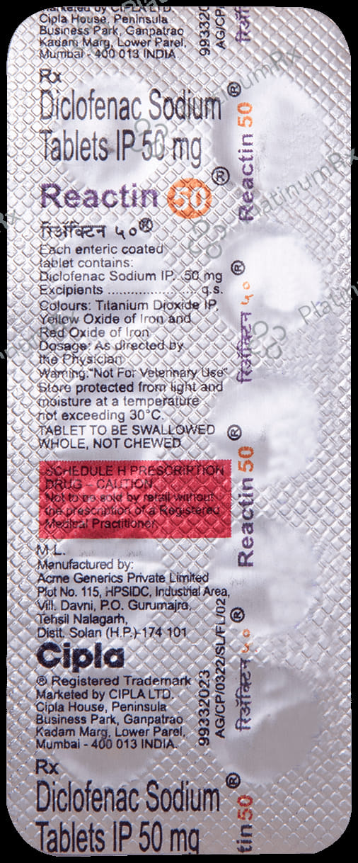 Reactin 50mg Tablet DT
